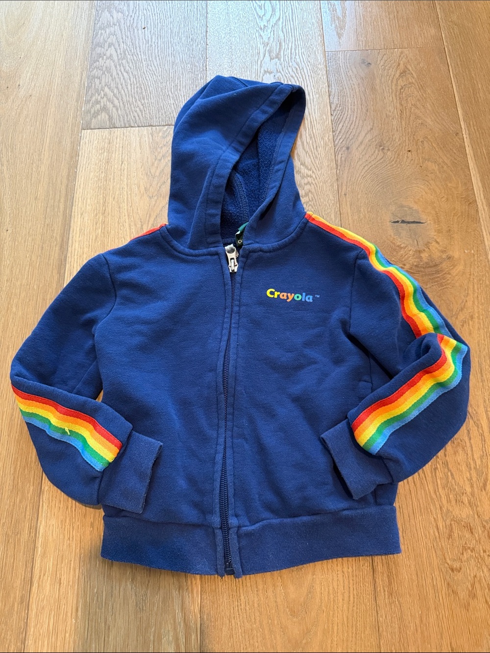 Crayola Rainbow Stripe Full Zip Hoodie - 2T